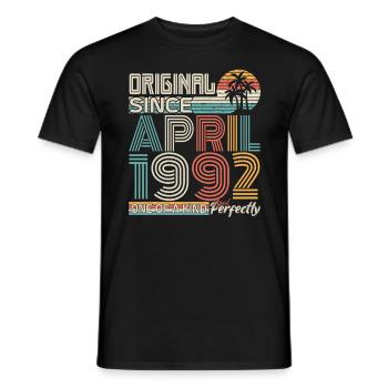 April 1992 anniversary April 1992 gift 1992 - Men's T-Shirt - black - Front - AI Model Male 178 light (178cm)