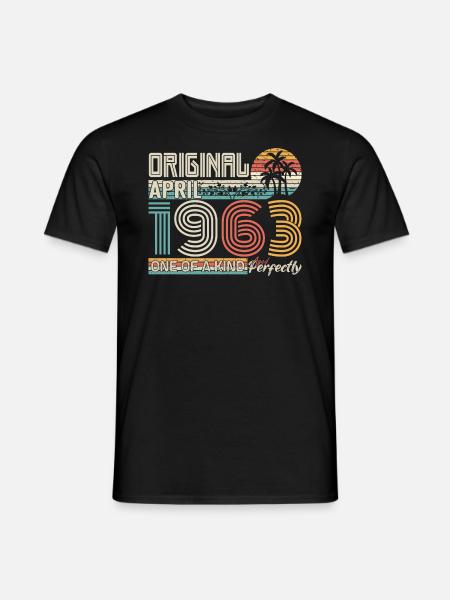 Avril 1963 anniversaire April 1963 cadeau 1963 - Mænd T-shirt - sort