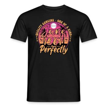 Juin 1961 anniversaire 1961 Retro 1961 Juin - T-shirt homme - noir - Devant - AI Model Male 178 light (178cm)