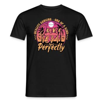 Juin 1971 anniversaire 1971 Retro 1971 Juin - T-shirt homme - noir - Devant - AI Model Male 178 light (178cm)