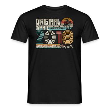 April 2018 anniversary April 2018 gift 2018 - Men's T-Shirt - black - Front - AI Model Male 178 light (178cm)