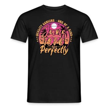 June 1976 anniversary 1976 Retro 1976 June - Men's T-Shirt - black - Front - AI Model Male 178 light (178cm)
