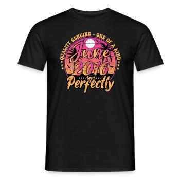 Juin 2016 anniversaire 2016 Retro 2016 Juin - T-shirt homme - noir - Devant - AI Model Male 178 light (178cm)
