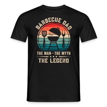 Barbecue Papa Grillades BBQ Viande Fumoir - T-shirt homme - noir - Devant - AI Model Male 178 light (178cm)