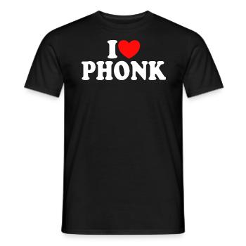 I love phonk - I love phonk music - Men's T-Shirt - black - Front - AI Model Male 178 light (178cm)