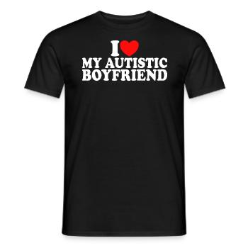 J'adore Copain Autiste J'aime Petit Ami Autiste - T-shirt homme - noir - Devant - AI Model Male 178 light (178cm)