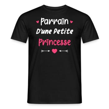 Parrain d'une princesse - T-shirt homme - noir - Devant - AI Model Male 178 light (178cm)