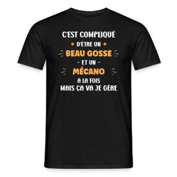 Beau gosse mécano - T-shirt homme - noir - Devant - AI Model Male 178 light (178cm)