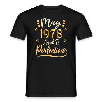 Mai 1978 Mai anniversaire May 1978 - T-shirt homme - noir - Devant - AI Model Male 178 light (178cm)