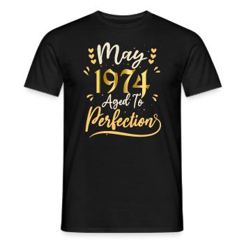 May 1974 May birthday May 1974 - Men's T-Shirt - black - Front - AI Model Male 178 light (178cm)