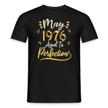 May 1976 May birthday May 1976 - Men's T-Shirt - black - Front - AI Model Male 178 light (178cm)