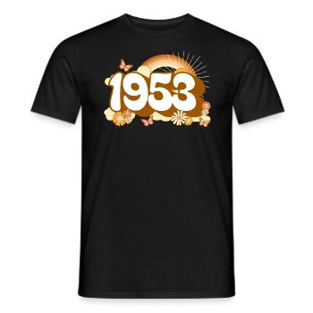 Retro 1953 Fête Anniversaire Femme 70 Ans - T-shirt homme - noir - Devant - AI Model Male 178 light (178cm)