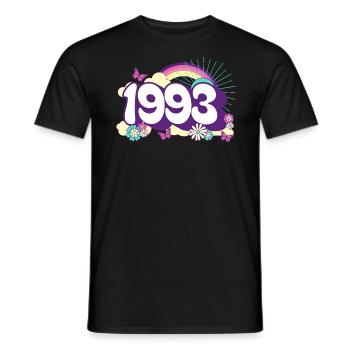 Retro 1993 Fête Anniversaire Femme 30 Ans - T-shirt homme - noir - Devant - AI Model Male 178 light (178cm)