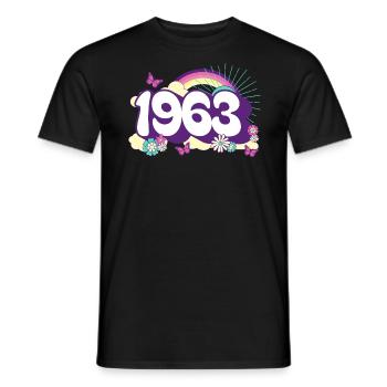 Retro 1963 Fête Anniversaire Femme 60 Ans - T-shirt homme - noir - Devant - AI Model Male 178 light (178cm)