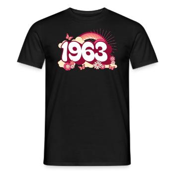 Retro 1963 Fête Anniversaire Femme 60 Ans - T-shirt homme - noir - Devant - AI Model Male 178 light (178cm)