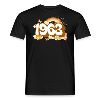 Retro 1963 Fête Anniversaire Femme 60 Ans - T-shirt homme - noir - Devant - AI Model Male 178 light (178cm)