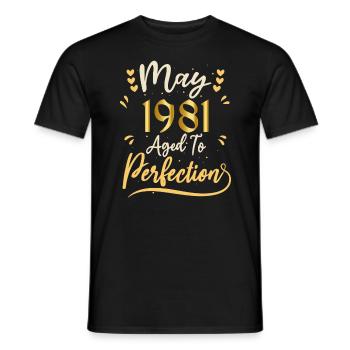 Mai 1981 Mai-Jubiläum Mai 1981 - Männer T-Shirt - Schwarz - Vorne - AI Model Male 178 light (178cm)