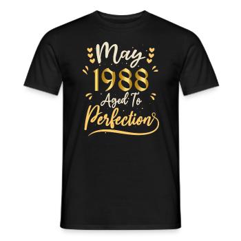 Mai 1988 Mai-Jubiläum Mai 1988 - Männer T-Shirt - Schwarz - Vorne - AI Model Male 178 light (178cm)
