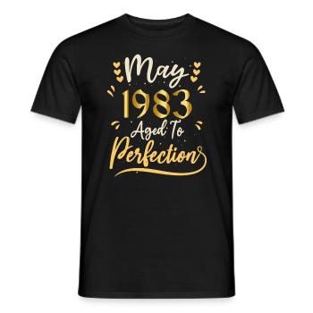 May 1983 May anniversary May 1983 - Men's T-Shirt - black - Front - AI Model Male 178 light (178cm)