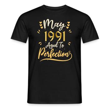 May 1991 May anniversary May 1991 - Men's T-Shirt - black - Front - AI Model Male 178 light (178cm)