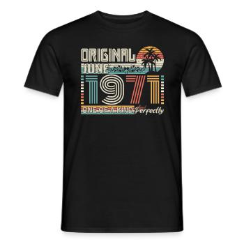 Juni 1971 Juni-Jubiläum Juni 1971 - Männer T-Shirt - Schwarz - Vorne - AI Model Male 178 light (178cm)