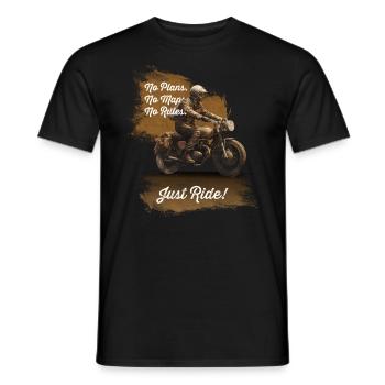 Slogan de la moto oldschool - T-shirt homme - noir - Devant - AI Model Male 178 light (178cm)