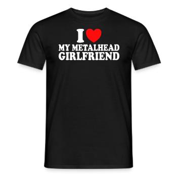Ich liebe Metal Ich liebe meine Metal-Freundin - Männer T-Shirt - Schwarz - Vorne - AI Model Male 178 light (178cm)