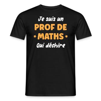 Prof de math - T-shirt homme - noir - Devant - AI Model Male 178 light (178cm)