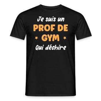 Prof de gym - T-shirt homme - noir - Devant - AI Model Male 178 light (178cm)