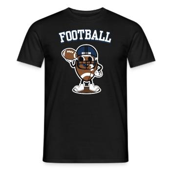 American Football Retro Logo Mascot - Men's T-Shirt - black - Front - AI Model Male 178 light (178cm)