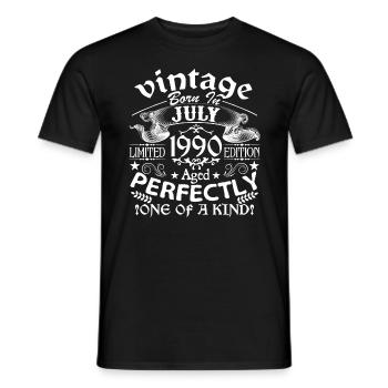 Juli 1990 | Geburtstag 1990 Jahrgang Juli - Männer T-Shirt - Schwarz - Vorne - AI Model Male 178 light (178cm)