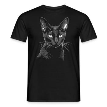 Schwarze Katze Bombay Cat Outfit für - Männer T-Shirt - Schwarz - Vorne - AI Model Male 178 light (178cm)