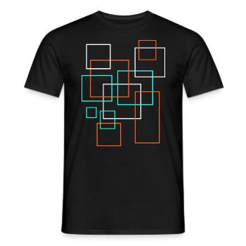 Squares Decoration Pattern - Men's T-Shirt - black - Front - AI Model Male 178 light (178cm)