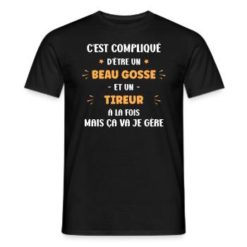 Beau gosse tireur - T-shirt homme - noir - Devant - AI Model Male 178 light (178cm)
