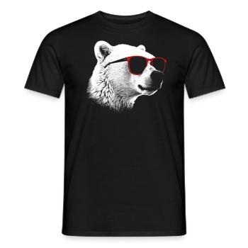 Lunettes de soleil frais de l'ours polaire - T-shirt homme - noir - Devant - AI Model Male 178 light (178cm)