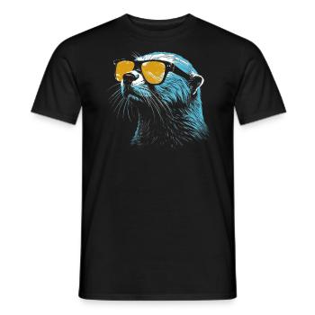 Otter coole Sonnenbrille - Männer T-Shirt - Schwarz - Vorne - AI Model Male 178 light (178cm)
