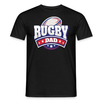 Vater Rugby-Spieler Geschenk Papa Rugby-Unterstützer - Männer T-Shirt - Schwarz - Vorne - AI Model Male 178 light (178cm)