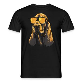 Basset Hound Cool Sunglasses - T-shirt homme - noir - Devant - AI Model Male 178 light (178cm)