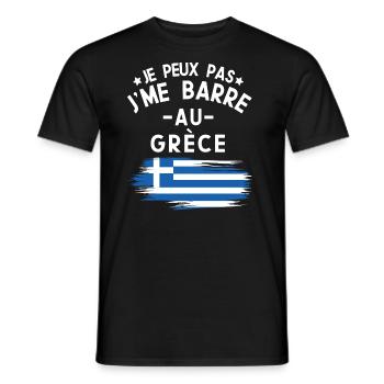 Je Peux Pas J'me Barre Au Grèce Vacances - T-shirt homme - noir - Devant - AI Model Male 178 light (178cm)