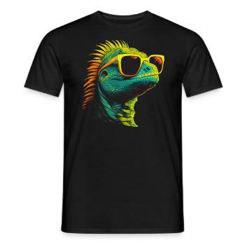 Iguana Lizard Sunglasses - Men's T-Shirt - black - Front - AI Model Male 178 light (178cm)