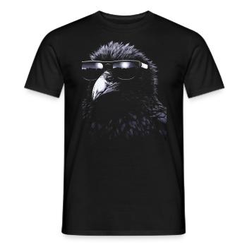 Lunettes de soleil cool corbeau - T-shirt homme - noir - Devant - AI Model Male 178 light (178cm)