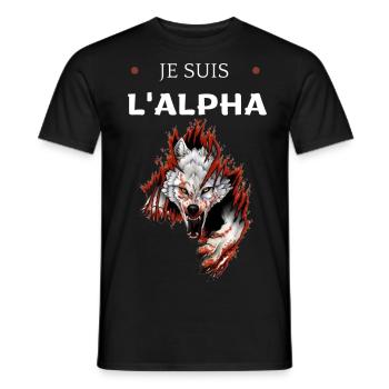 Je suis l'alpha t-shirt - T-shirt homme - noir - Devant - AI Model Male 178 light (178cm)