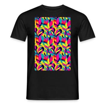 Bold and Vibrant leaves pattern - Men's T-Shirt - black - Front - AI Model Male 178 light (178cm)