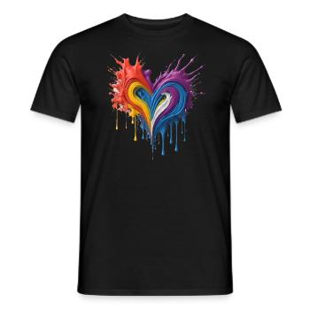 Sensation Bunt Herz 3D - Männer T-Shirt - Schwarz - Vorne - AI Model Male 178 light (178cm)