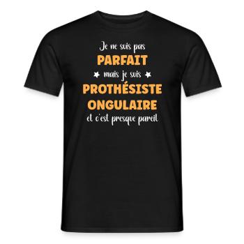 prothésiste ongulaire - T-shirt homme - noir - Devant - AI Model Male 178 light (178cm)