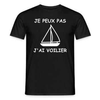 Je peux pas j'ai voilier - T-shirt homme - noir - Devant - AI Model Male 178 light (178cm)