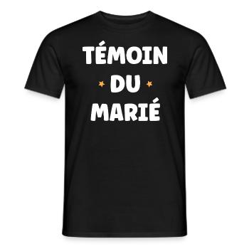 témoin du marié - T-shirt homme - noir - Devant - AI Model Male 178 light (178cm)