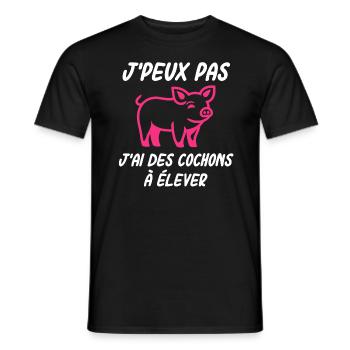 Eleveur de cochon - T-shirt homme - noir - Devant - AI Model Male 178 light (178cm)