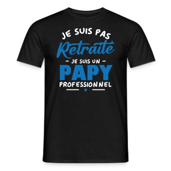 Je suis Pas Retraité je suis un Papy Professionnel - T-shirt homme - noir - Devant - AI Model Male 178 light (178cm)