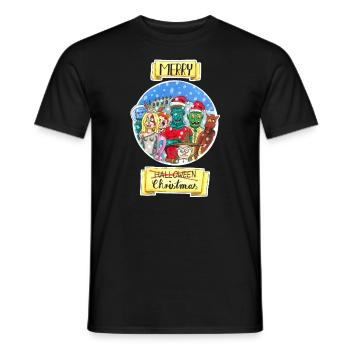Joyeux Noël Halloween Monstre de Noël - T-shirt homme - noir - Devant - AI Model Male 178 light (178cm)